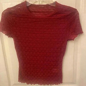 Women’s XS burgundy sheer blouse. New without tags.